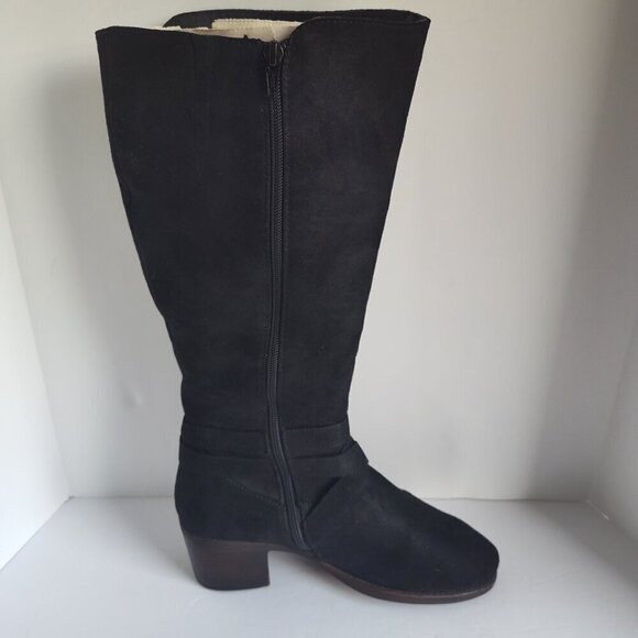 Ladies SZ 8-1/2 W (WC) White Mountain Black Vegan Suede Boot - Picture 4 of 7